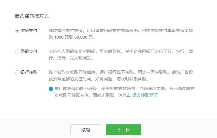 微信推廣費用